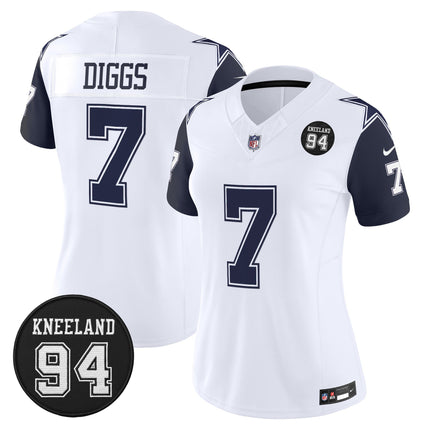 Women's Dallas Cowboys #94 Marshawn Kneeland Memorial Patch Vapor Limited Jersey - All Stitched