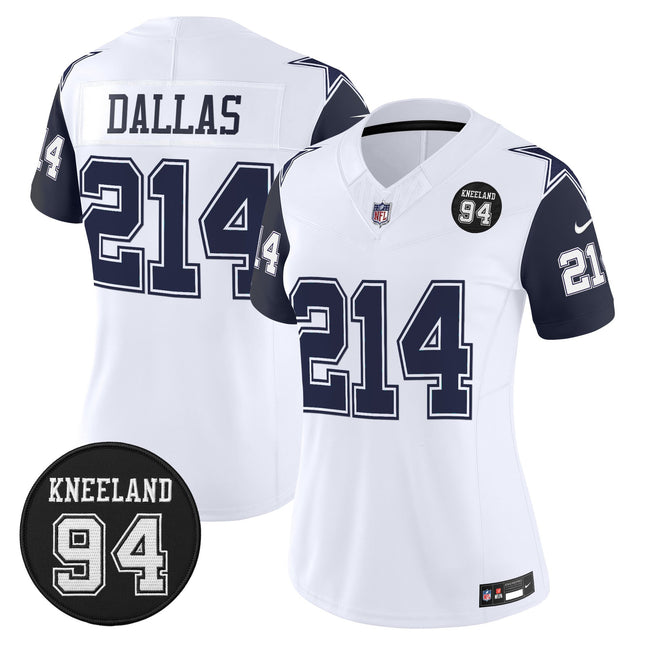 Women's Dallas Cowboys #94 Marshawn Kneeland Memorial Patch Vapor Limited Jersey - All Stitched