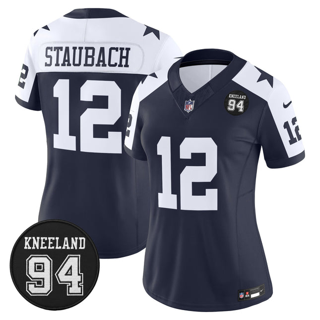 Women's Dallas Cowboys #94 Marshawn Kneeland Memorial Patch Vapor Limited Jersey - All Stitched