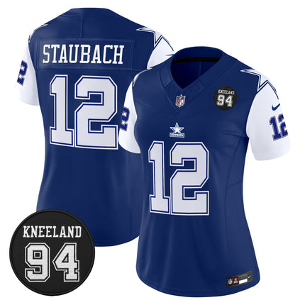 Women's Dallas Cowboys #94 Marshawn Kneeland Memorial Patch Vapor Limited Jersey - All Stitched