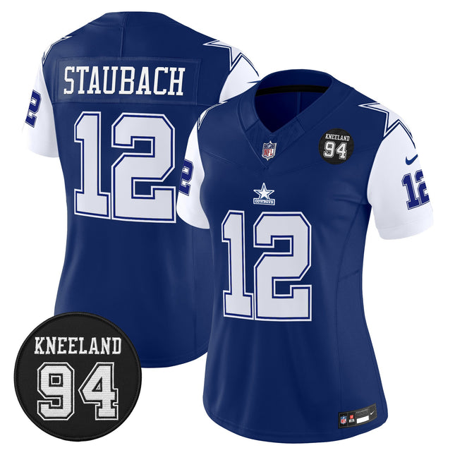 Women's Dallas Cowboys #94 Marshawn Kneeland Memorial Patch Vapor Limited Jersey - All Stitched