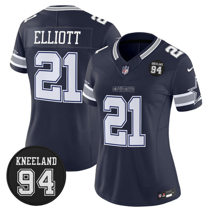 Women's Dallas Cowboys #94 Marshawn Kneeland Memorial Patch Vapor Limited Jersey - All Stitched