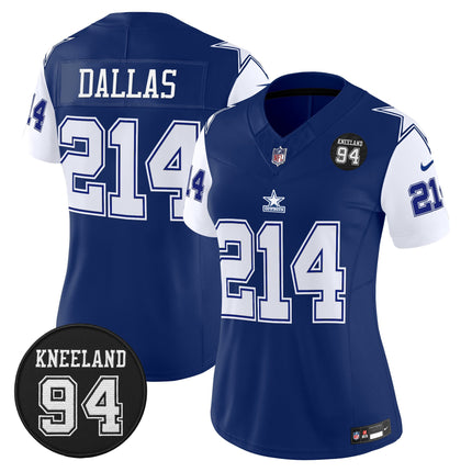 Women's Dallas Cowboys #94 Marshawn Kneeland Memorial Patch Vapor Limited Jersey - All Stitched