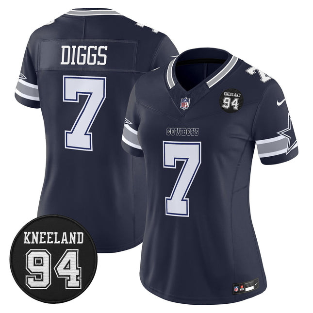 Women's Dallas Cowboys #94 Marshawn Kneeland Memorial Patch Vapor Limited Jersey - All Stitched