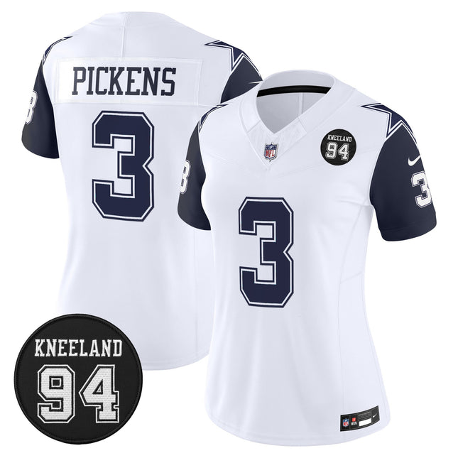 Women's Dallas Cowboys #94 Marshawn Kneeland Memorial Patch Vapor Limited Jersey - All Stitched