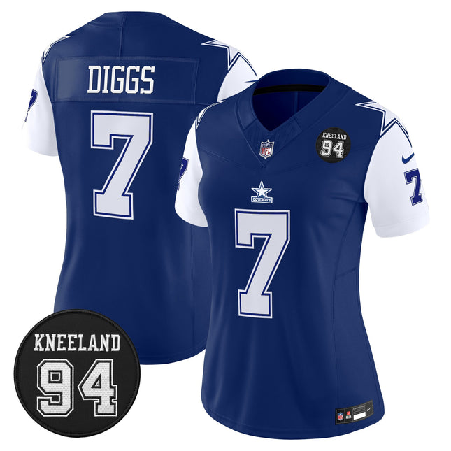 Women's Dallas Cowboys #94 Marshawn Kneeland Memorial Patch Vapor Limited Jersey - All Stitched