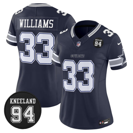 Women's Dallas Cowboys #94 Marshawn Kneeland Memorial Patch Vapor Limited Jersey - All Stitched