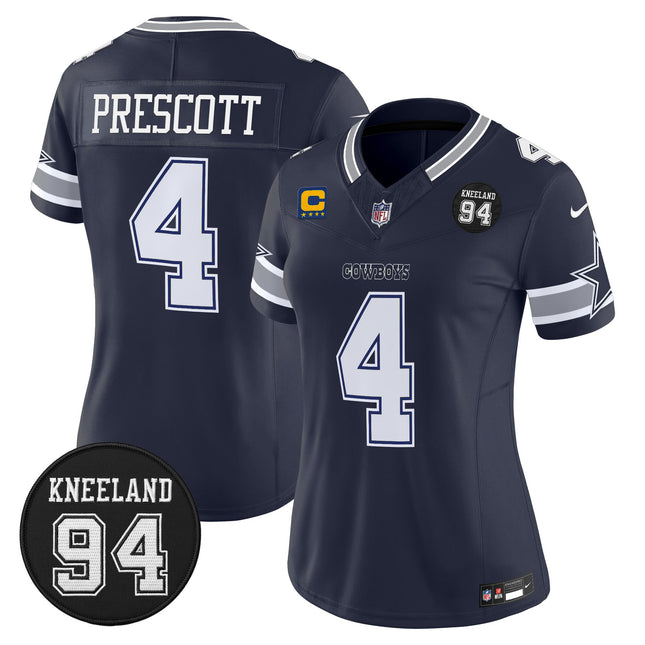Women's Dallas Cowboys #94 Marshawn Kneeland Memorial Patch Vapor Limited Jersey - All Stitched