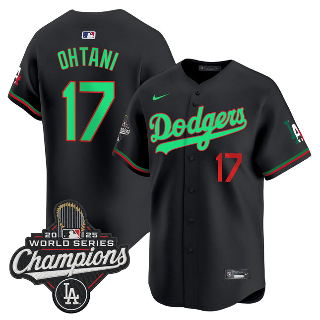 Men's Dodgers Mexico 2025 World Series Champions Vapor Premier Limited Jersey V2 - All Stitched