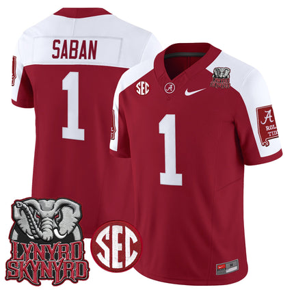 Men's Alabama Crimson Tide x Lynyrd Skynyrd Vapor Limited Jersey - Alabama Map - All Stitched