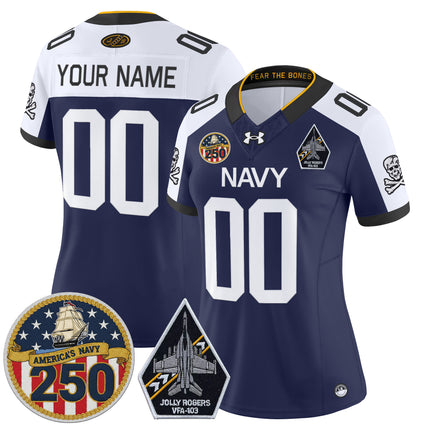 Navy Midshipmen 'Jolly Rogers Edition' Vapor Limited Custom Jersey - 250th Anniversary Patch - All Stitched