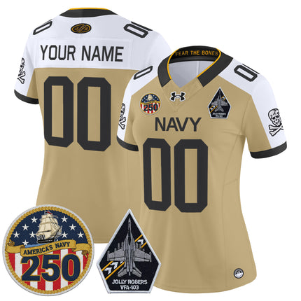 Navy Midshipmen 'Jolly Rogers Edition' Vapor Limited Custom Jersey - 250th Anniversary Patch - All Stitched