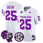 White / #25 Gig'Em / S