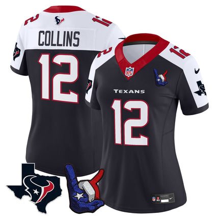 Women's Houston Texans Hand Sign Throwing Up The H Vapor Jersey - All Stitched