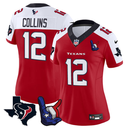 Women's Houston Texans Hand Sign Throwing Up The H Vapor Jersey - All Stitched