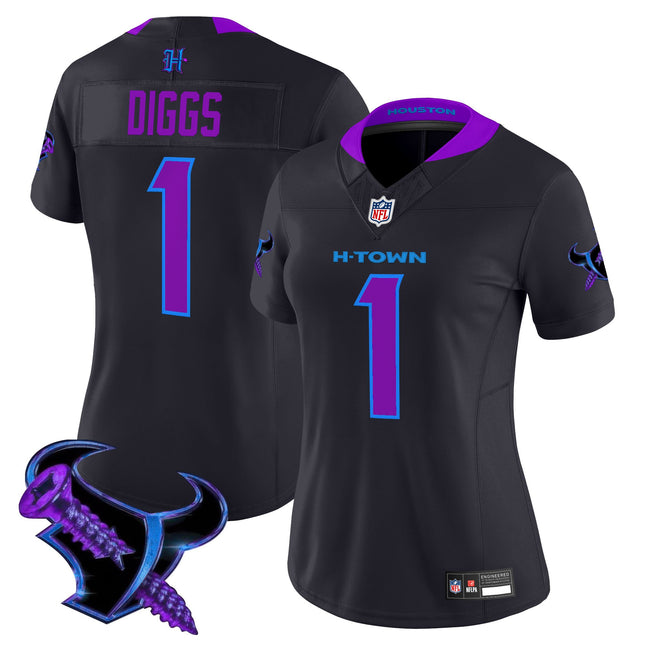 Women's Houston Texans 2025 DJ Screw Vapor Limited Jersey - All Stitched