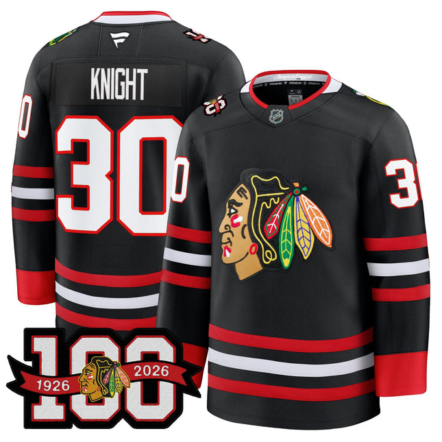 Men's Chicago Blackhawks 2025/26 Premium Jersey - 100th Anniversary Patch -All Stitched