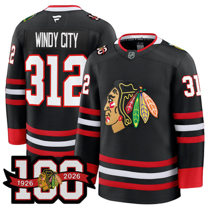 Men's Chicago Blackhawks 2025/26 Premium Jersey - 100th Anniversary Patch -All Stitched