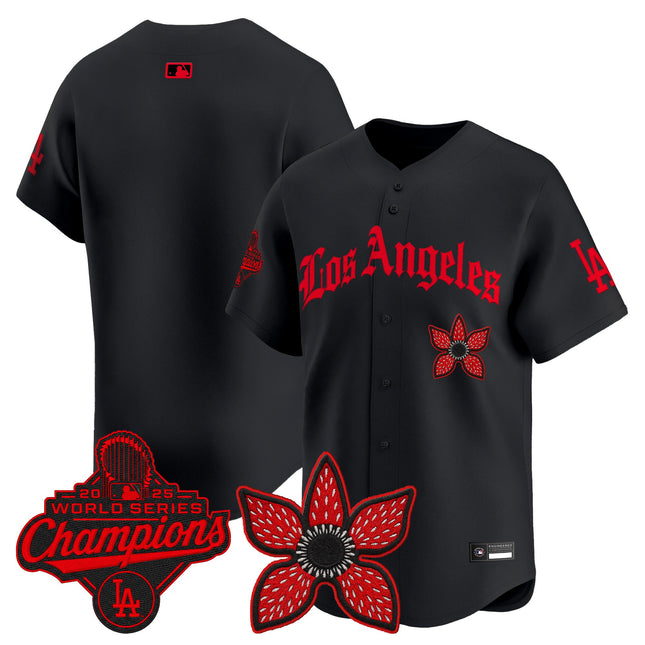 Dodgers 2025 World Series Champions x Stranger Things Vapor Premier Jersey - All Stitched