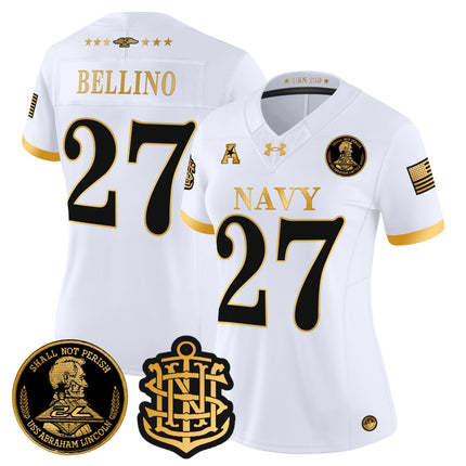 Women's Navy Midshipmen 250th Anniversary Gold Vapor Limited Jersey - All Stitched