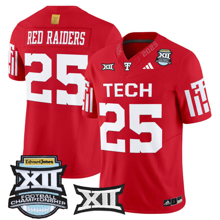 Men's Texas Tech Red Raiders 2025 Big 12 Championship Vapor Limited Jersey - All Stitched