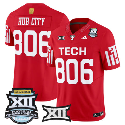 Men's Texas Tech Red Raiders 2025 Big 12 Championship Vapor Limited Jersey - All Stitched