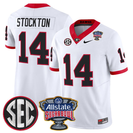 Men's Georgia Bulldogs Sugar Bowl Patch Vapor Limited Jersey - All Stitched