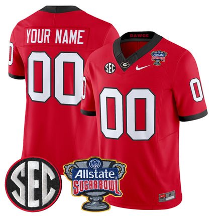 Georgia Bulldogs Sugar Bowl Patch Vapor Limited Custom Jersey - All Stitched