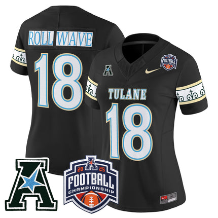 Women's Tulane Green Wave 'City Edition' Vapor Limited Jersey - 2025 AAC Championship Patch - All Stitched