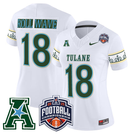 Women's Tulane Green Wave 'City Edition' Vapor Limited Jersey - 2025 AAC Championship Patch - All Stitched