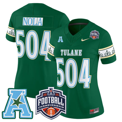 Women's Tulane Green Wave 'City Edition' Vapor Limited Jersey - 2025 AAC Championship Patch - All Stitched