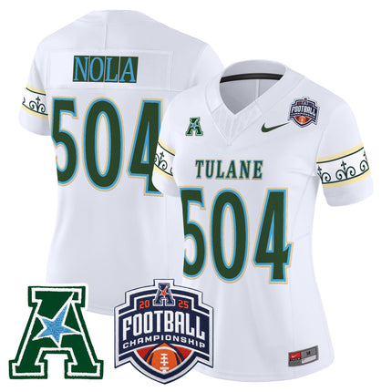 Women's Tulane Green Wave 'City Edition' Vapor Limited Jersey - 2025 AAC Championship Patch - All Stitched