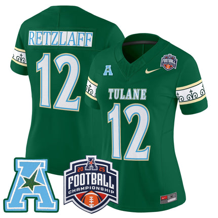 Women's Tulane Green Wave 'City Edition' Vapor Limited Jersey - 2025 AAC Championship Patch - All Stitched