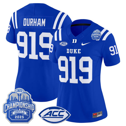 Women's Duke Blue Devils 2025 ACC Championship Vapor Limited Jersey - All Stitched