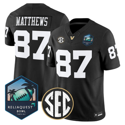 Men's Vanderbilt Commodores 2025 ReliaQuest Bowl Vapor Limited Jersey - All Stitched