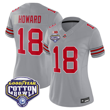 Women's Ohio State Buckeyes 'Heritage Stripe' Vapor Limited Jersey - 2025 Cotton Bowl Patch - All Stitched
