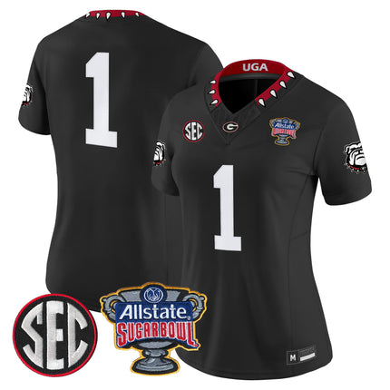 Women's Georgia Bulldogs Sugar Bowl Patch Vapor Limited Jersey - All Stitched