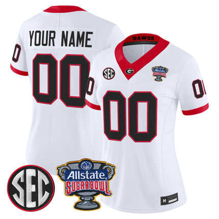 Georgia Bulldogs Sugar Bowl Patch Vapor Limited Custom Jersey - All Stitched