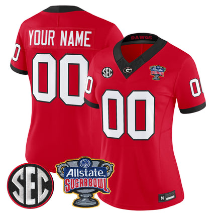 Georgia Bulldogs Sugar Bowl Patch Vapor Limited Custom Jersey - All Stitched