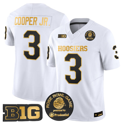 Men's Indiana Hoosiers 2025 Rose Bowl Gold Vapor Limited Jersey - All Stitched