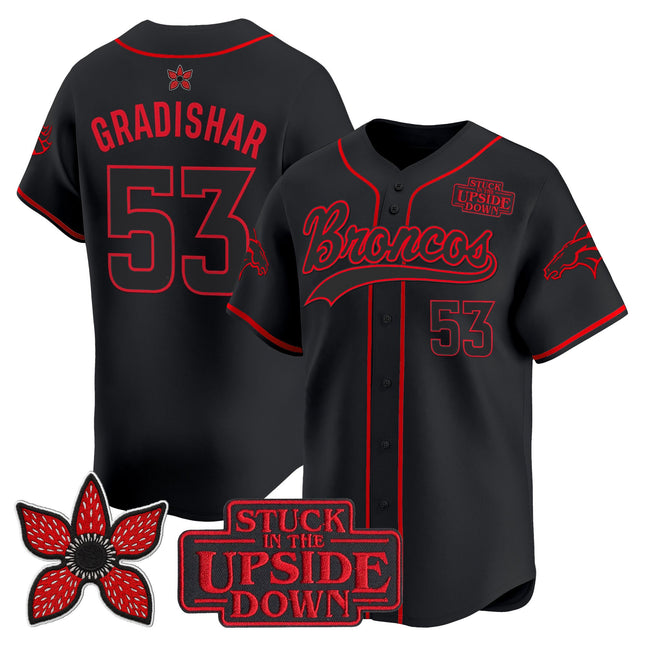 Denver Broncos 'Stranger Things Edition' Vapor Baseball Jersey - All Stitched