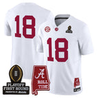 White / #18 Crimson / S