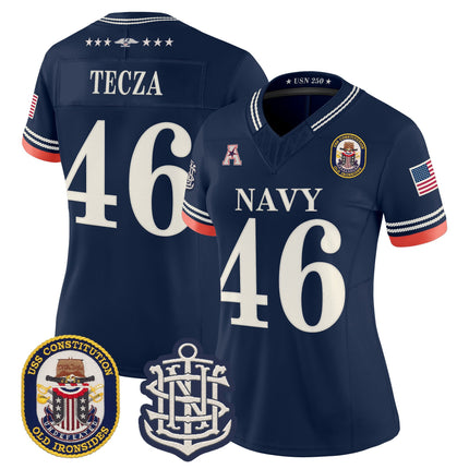 Women's Navy Midshipmen 250th Anniversary Vapor Limited Jersey - USS Constitution Patch - Stitched