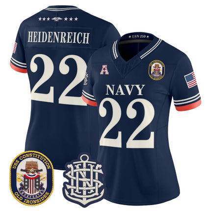 Women's Navy Midshipmen 250th Anniversary Vapor Limited Jersey - USS Constitution Patch - Stitched