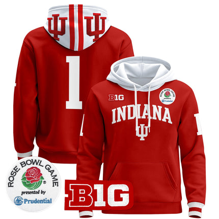Men's Indiana Hoosiers 2025 Rose Bowl Premium Pullover Hoodie - All Stitched