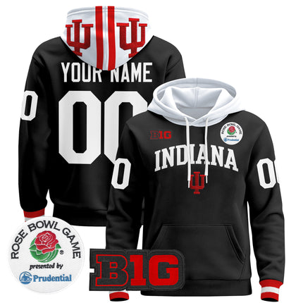 Indiana Hoosiers 2025 Rose Bowl Premium Custom Pullover Hoodie - All Stitched