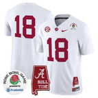 White / #18 Crimson / S