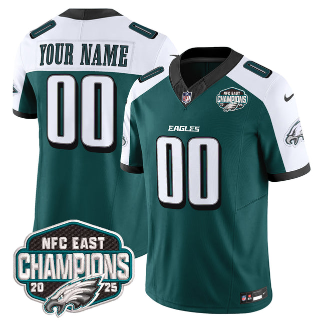 Philadelphia Eagles 2025 NFC East Division Champions Vapor Limited Custom Jersey - All Stitched