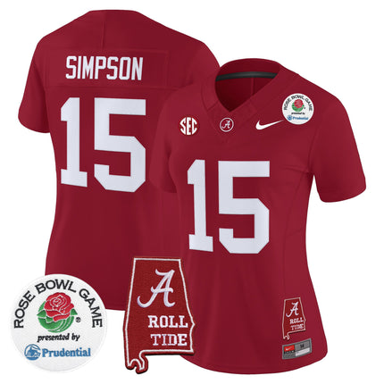 Women's Alabama Crimson Tide 2026 Rose Bowl Vapor Limited Jersey - All Stitched