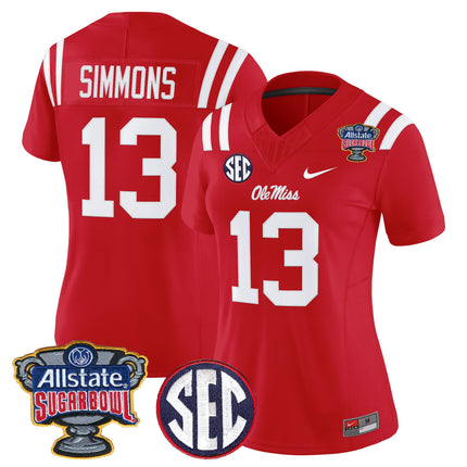 Women's Ole Miss Rebels 2026 Sugar Bowl Vapor Limited Jersey - All Stitched